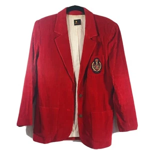 Liz Sport Petite Red Corduroy Two Button Down Jacket Size 8 Petite - Picture 1 of 11