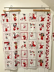 RARE Loralie Harris LADY IN RED Fabric PANELS 43"x46" & POPPY Material GLAM B29 - Picture 1 of 18