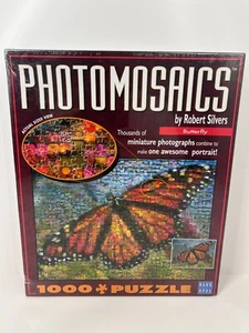 1000 Piece Butterfly Photomosaics Puzzle By Robert Silver Blue Opal - Picture 1 of 8
