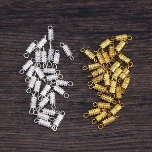 20PCS Chiusure Gioielli Fermaglio Tipo Vite a Barilotto per Collana Bracciale Catena Fai da Te - Foto 1 di 12