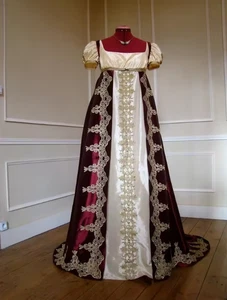 Vestido de novia victoriano regencia cintura imperio Jane Austen disfraz vestido - Imagen 1 de 10