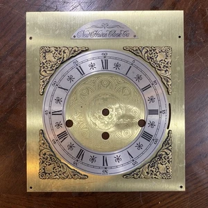 New Haven Clock Clock Triple Chime Bracket Roman Numeral Clock Face 7 7/8” x 9” - Picture 1 of 10