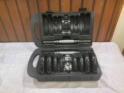 CAP Barbell 30 Pound adjustable Cast iron Dumbbell set with case - Image 1 of 4