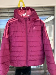 Adidas Girls Classic Puffer Hooded Winter Jacket Size S (7/8) - Picture 1 of 3