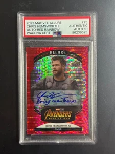2022 UD Marvel Allure Chris Hemsworth As Thor Red Rainbow auto PSA 10 - Picture 1 of 2