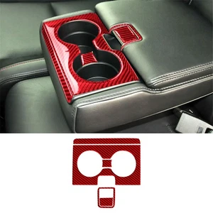 Red Carbon Fiber Rear Seat Armrest Cupholder Cover Trim For Mazda CX-9 2010-2015 - Picture 1 of 12