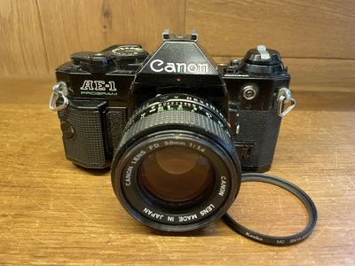 *READ : Near Mint* Canon AE-1 Program Black Film Camera New FD 50mm F/1.4 /Japan - Image 1 of 4