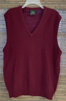 Nordstrom 100% Lambswool Sweater Vest Burgundy Tight-knit Packable Women’s L EUC - Image 1 of 4