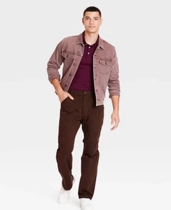 Neu mit Etikett Goodfellow & Co Utility Herrenhose 34 x 32 braun gerades Bein Fischgrätmuster - Bild 1 von 10