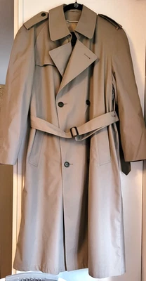 Vintage Mens Austin Reed Trench Raincoat by Regence Street Taupe Size 38 Regular - Image 1 of 4