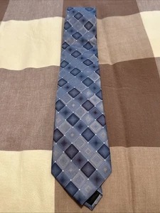 George Black Blue and Silver Tie Silk Free Shipping - Picture 1 of 3