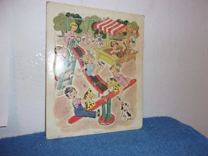 VINTAGE KINDER GOLGEN PLAYSKOOL RAHMEN TABLETT PUZZLE ..KINDER AUF SPIELPLATZ - Bild 1 von 5