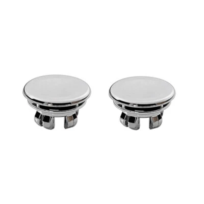 2X Round Overflow Cover Tidy Trim Chrome Bathroom Basin Sink Spare Replacemen  - Image 1 of 4