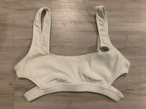 NWT Forever 21 White Bikini swim Top Size Large