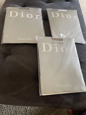 Medias Christian Dior, Nuevo en Paquete, Talla 3 Gris Control Top Pantimedias Set 3 Francia Foto 1 de 4