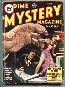 PULP: Dime Mystery 3/1947-Popular-Zagat-Crime Pulp Magazine - Picture 1 of 1