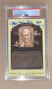 John Schuerholz Autograph Signed HOF Plaque Card w/ HOF 2017 - PSA/DNA Braves