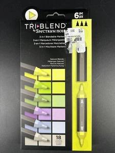 NIB Tri Blend Spectrum Noir 6 Piece 3 in 1 Blendable Marker Natural Blends - Picture 1 of 5