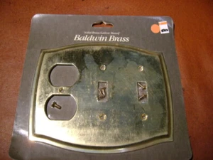 Baldwin Brass Double Toggle Switch & Duplex Outlet Wall Plate Cover Colonial4768 - Picture 1 of 1
