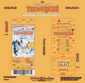 STAYC 1st World Tour 'TEENFRESH' OT6 - Custom K-Pop Concert Tickets - Picture 1 of 6