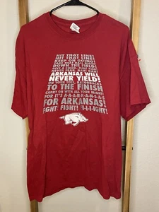 Vintage University of Arkansas Razorbacks Scuola Spirit Chant Taglia XL - Foto 1 di 6