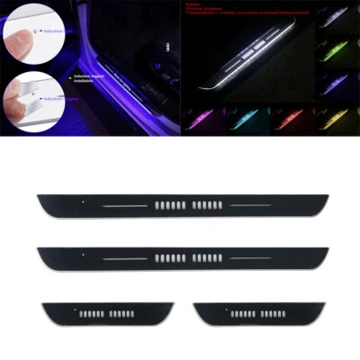 Universal LED RGB Flowing Pedal Light Door Sill Pathway Welcome Scuff Light 4Pcs - Image 1 of 4