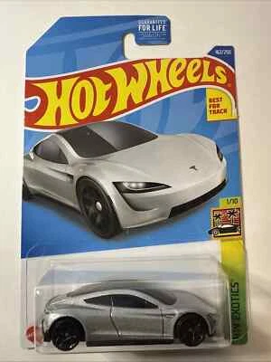 New 2022 Hot Wheels Silver Tesla Roadster #162/250 Hot Wheels Exotics #1/10 - Image 1 of 2