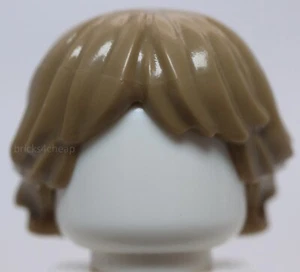 Lego Dark Tan Minifig Hair Tousled and Layered Luke Skywalker - Picture 1 of 2