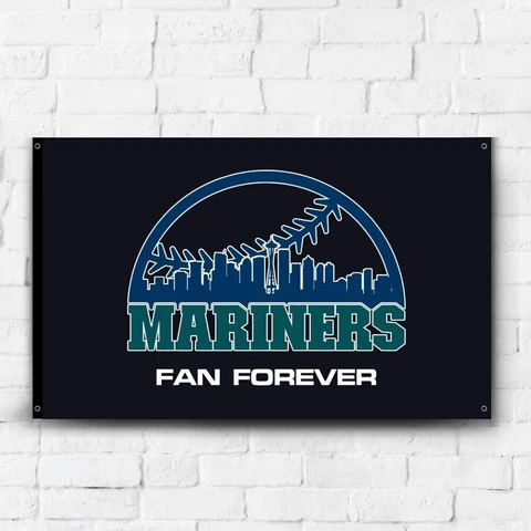 Seattle Mariners 3x5 ft Flag MLB Baseball Champions Fans Gift Wall Decor Banner Cover