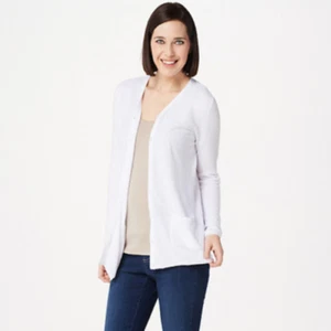 Joan Rivers Strickjacke Ripsband weiß, Größe X-Small, NEU A347327 - Bild 1 von 5