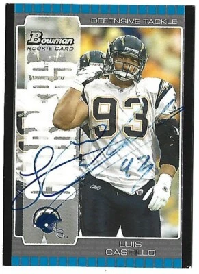 2005 BOWMAN LUIS CASTILLO SAN DIEGO CHARGERS ON CARD AUTO SIGNED RC CARD #209 - Image 1 of 2