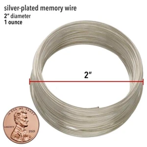 Memory Draht, versilberter Edelstahl 2" runde Armbänder 1 Oz (70 Schlaufen) - Bild 1 von 7