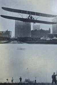 1911  Vintage Magazine Illustration Henry N Atwood Flying at Chicago - Picture 1 of 2