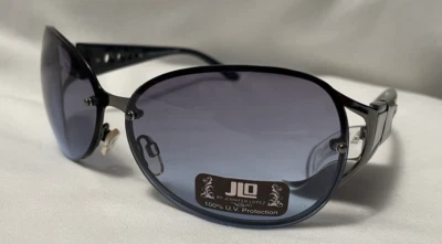Gafas de sol para mujer JLO Jennifer Lopez azul plateado círculo abierto detalle brazo Foto 1 de 4