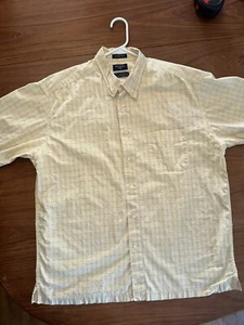 Camisa de vestir Dockers para hombre manga corta con botones - cuadros amarillos - XL - elástica - Imagen 1 de 11
