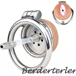 FRRK Inverted Urethr Chastity Cage Device with Realistic Clitoris Rings Lock - Picture 1 of 39