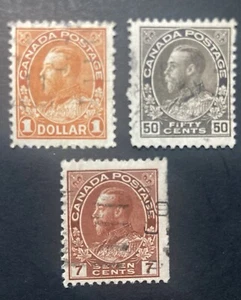 57. Canada stamp collections,3 pcs, 1923-25,SC#114、120、122,Used - Picture 1 of 2