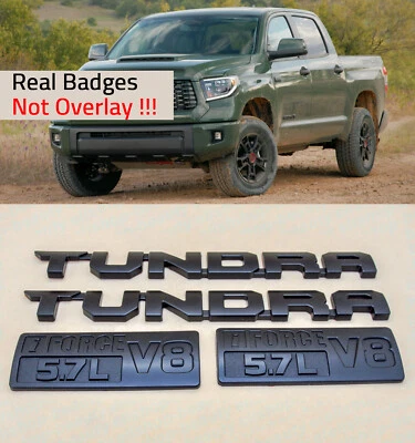 Kit de 4 piezas emblema black out insignia 2014-2021 PARA TOYOTA TUNDRA SR5 V8 5,7 L logotipo Foto 1 de 4