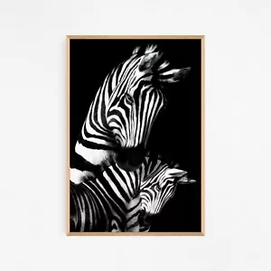 Black & White Zebra Animal Art Large Print. Perfect for Home Decor - Foto 1 di 9