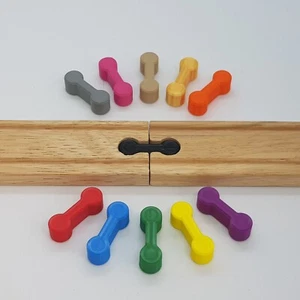 10 conectores Dogbone de madera para vías de tren (compatibles con Brio / IKEA / BigJigs) - Imagen 1 de 24