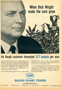 1966 Print Ad of Baugh Premium Plus Plant Foods w Dick Wright Farm Vienna MD - Picture 1 of 2