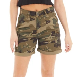 Bench Womens Ashline Cargo Shorts - Camo Green - Picture 1 of 4