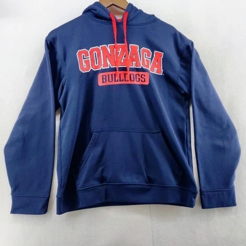 Gonzaga University Hoodie Men's Small Sweatshirt Blue Polyester Long Sleeve Cover