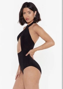Nasty Gal Size 0 One Piece Snap Crotch Cut out to the chase Bodysuit - Picture 1 of 4