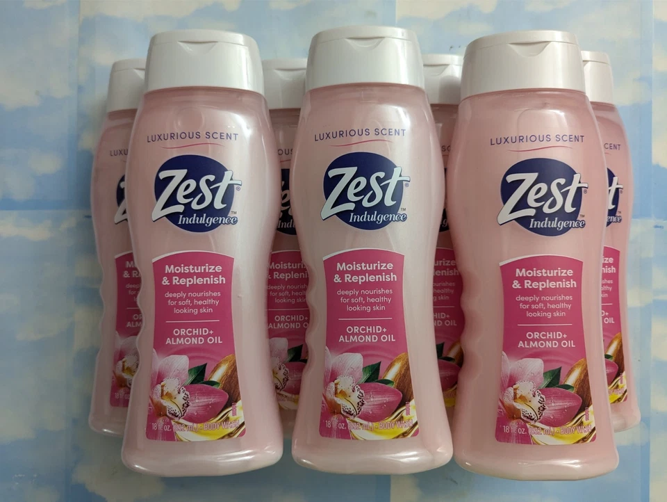 LOTE (7) ZEST INDULGENCE ORQUÍDEA + ACEITE DE ALMENDRAS GEL DE BAÑO 18 FL OZ Foto 1 de 1