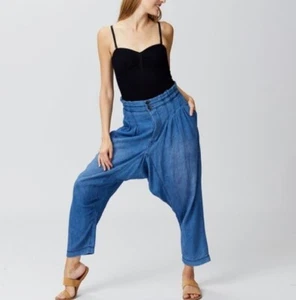 Neu kostenlose People Haremhose indigoblau Move and Shaker Jeans Damen Größe 10 - Bild 1 von 6