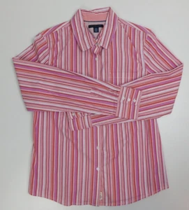 Tommy Hilfiger Womens Long Sleeve Striped Button Top Size L - Picture 1 of 12