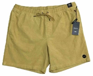 Pantaloncini uomo RVCA elastici con corda escape XXL 2XL velluto a coste giallo NUOVI 17" elasticizzati - Foto 1 di 5