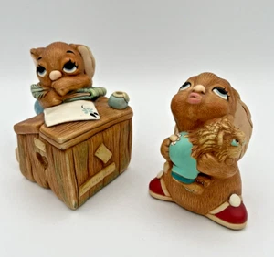 Pendelfin Bunnies Boswell & "Kissy Face" - Hand Painted Stonecraft England - Picture 1 of 7