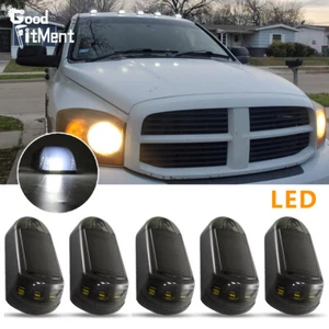 5PCS Solar Powered Wireless LED White Cab Roof Running Lights For Dodge Ram 1500 - Picture 1 of 18